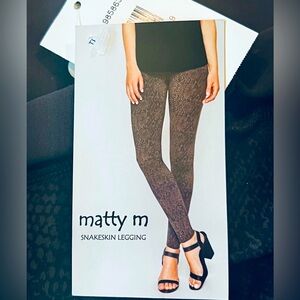 Matty M Charcoal Snakeskin Leggings Size XL